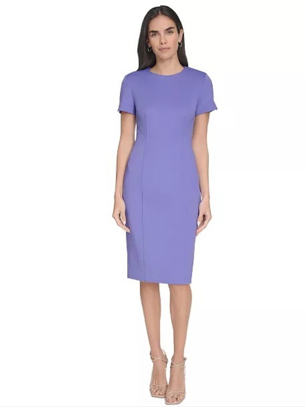 Calvin Klein Purple Scuba Sheath Midi Dress NWT Size 4 | MSRP $129